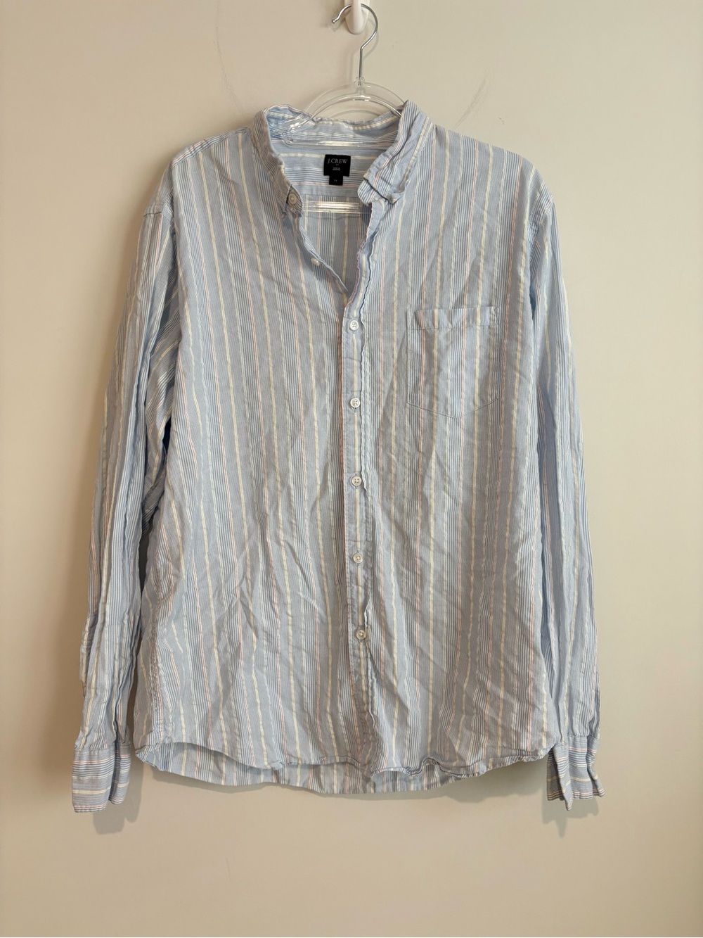 J crew factory pocket striped button down shirt blue men size‎ XL